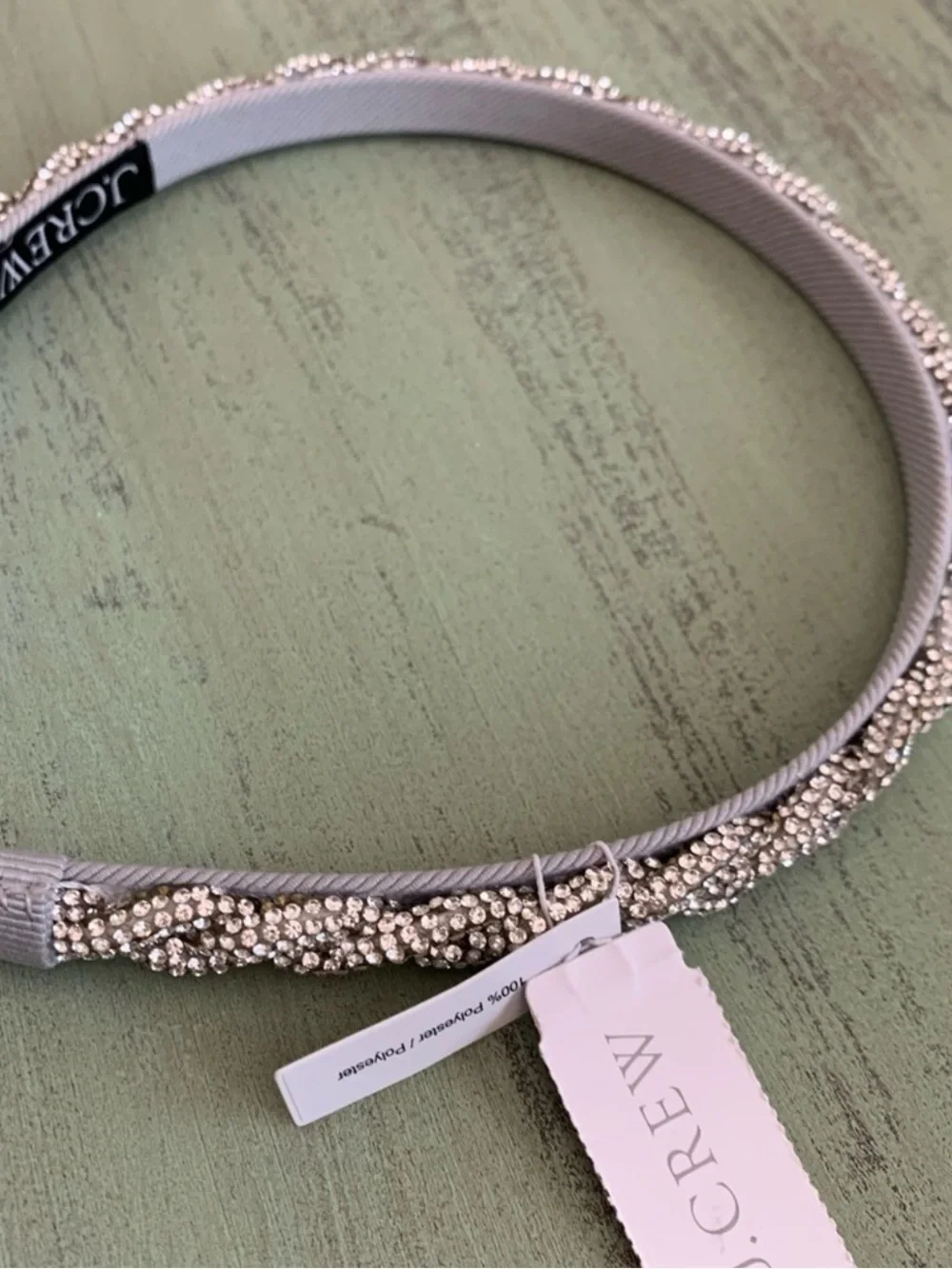 NWT J. Crew Silver Braided Crystal Headband